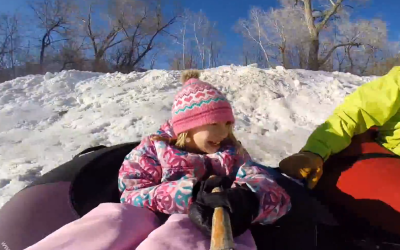 Sledding Fun at Jolly’s Ranch | Taking a Break