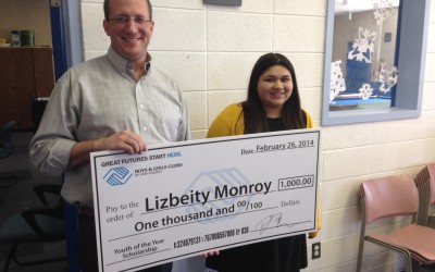 Lizbeity Monroy Awarded $1,000 Scholarship as Youth of the Year Youth